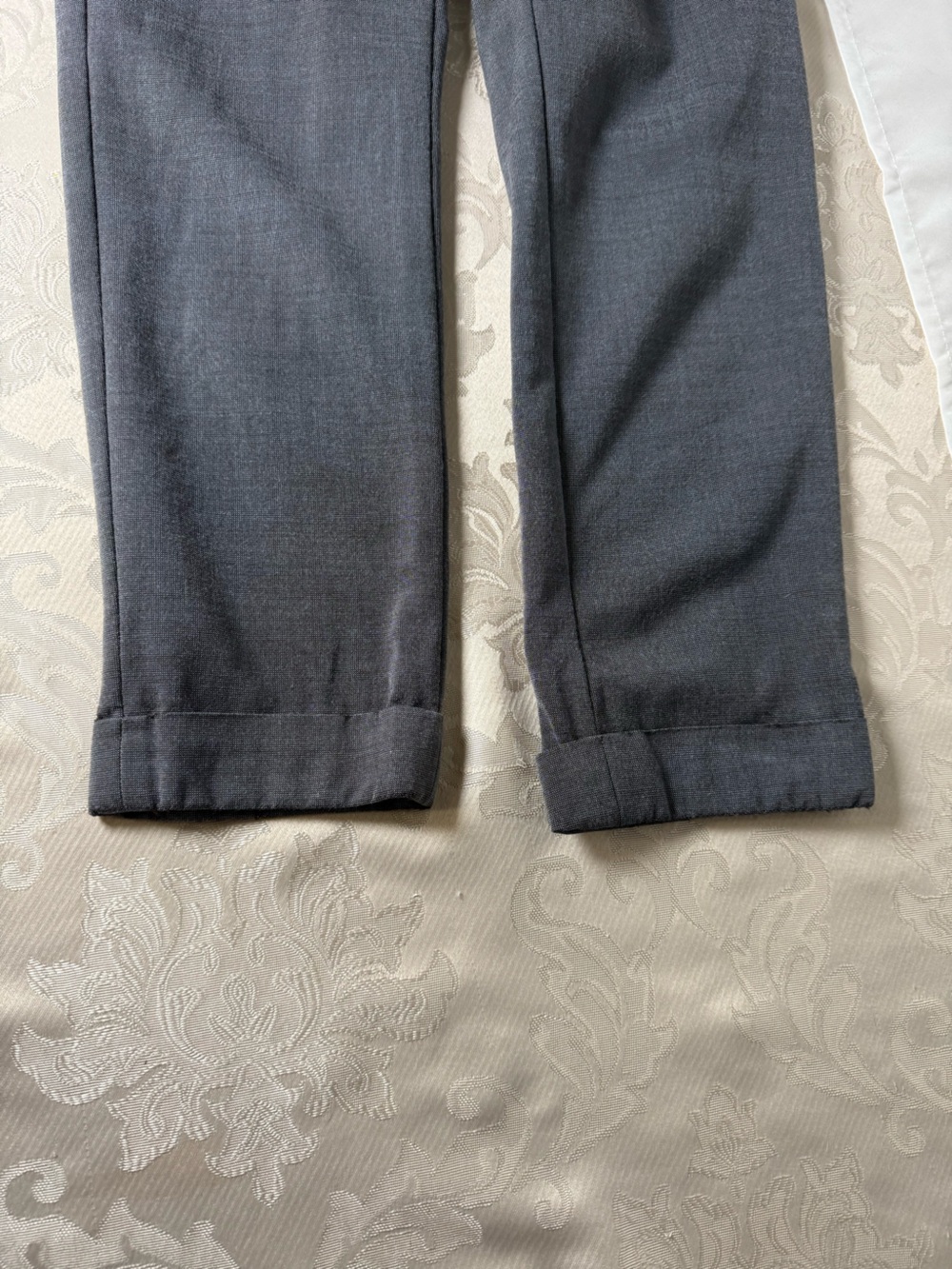 REISS Grey Wool Blend Tailored Cropped Cuff Trousers Pants US 4 - Picture 7 of 11